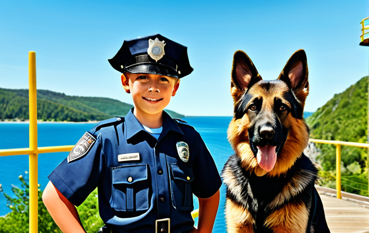 Ryder and Chase**
"Ryder, a young boy in a professional, fully clothed adventure outfit, standing next to Chase, a German Shepherd puppy in a police uniform, fully clothed. Background: A sunny day in Adventure Bay with the Lookout tower visible. Safe for work, appropriate content, perfect anatomy, natural proportions, professional illustration, family-friendly."
**