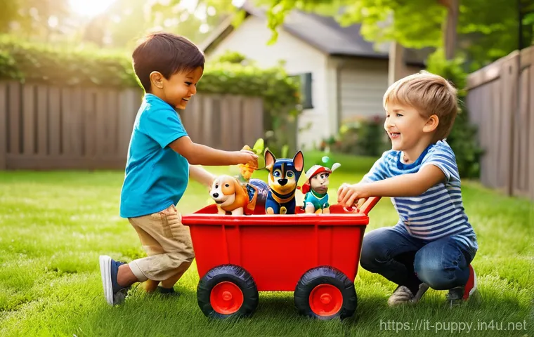 퍼피구조대 연령별 접근성 - 5-year-old toddler, with wide, innocent eyes full of wonder and excitement, comfortably seated on a ...
