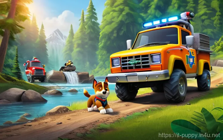 퍼피구조대의 교육적 가치 - **Teamwork and Problem-Solving:**
    A vibrant, dynamic illustration depicting Ryder and the entire...