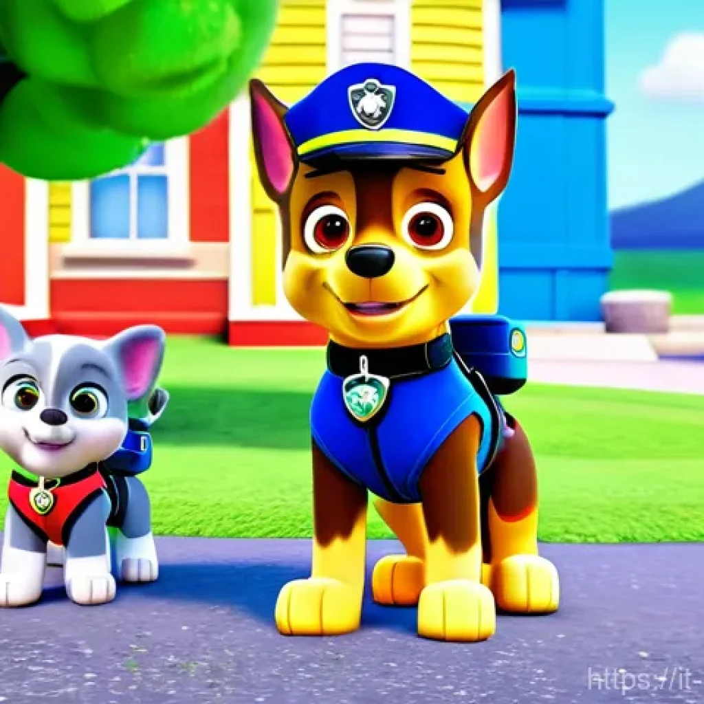 퍼피구조대의 글로벌 팬덤 - **A thrilling Paw Patrol rescue mission in Adventure Bay.** Chase, the police pup, is bravely leadin...